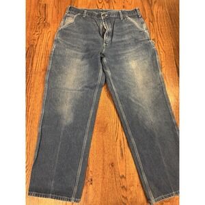 Vintage Carhartt Carpenter Jeans 36x32 Dungaree Loose Fit Work Pants Faded 90s